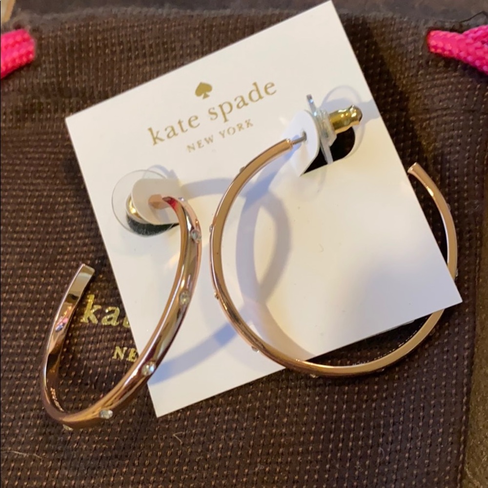 Kate Spade Rose Gold hoop earrings